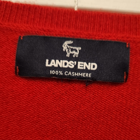 Land's End 100% Cashmere Women's Red Cardigan Size XL/P - Picture 2 of 10